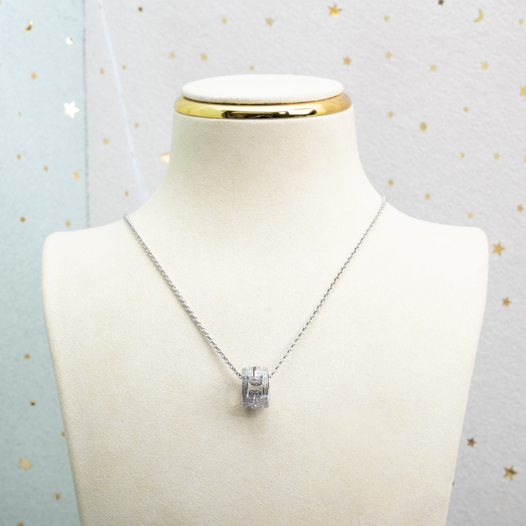 [⭐Glow]PARENTESI NECKLACE SILVER DIAMOND