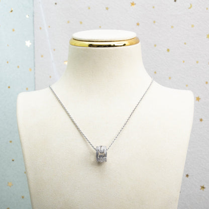 [⭐Glow]PARENTESI NECKLACE SILVER DIAMOND