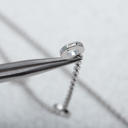 [⭐Glow]PARENTESI NECKLACE SILVER DIAMOND