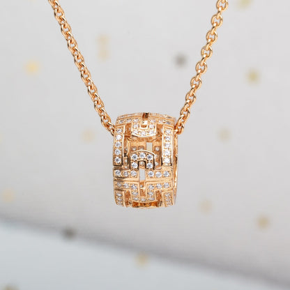 [⭐Glow]PARENTESI NECKLACE PINK GOLD DIAMOND