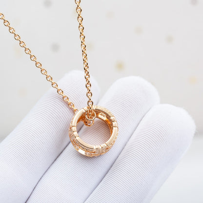 [⭐Glow]PARENTESI NECKLACE PINK GOLD DIAMOND