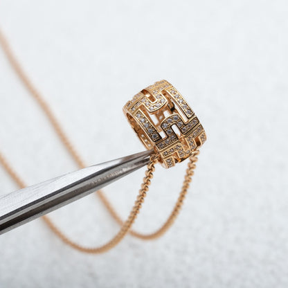 [⭐Glow]PARENTESI NECKLACE PINK GOLD DIAMOND