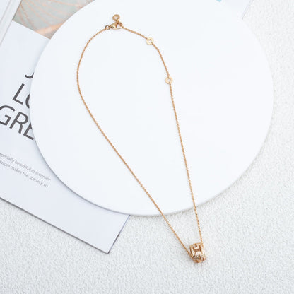 [⭐Glow]PARENTESI NECKLACE PINK GOLD DIAMOND