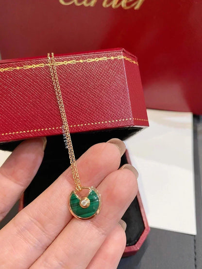 [⭐Glow]AMULETTE ROSE GOLD MALACHITE NECKLACE