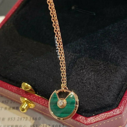 [⭐Glow]AMULETTE ROSE GOLD MALACHITE NECKLACE