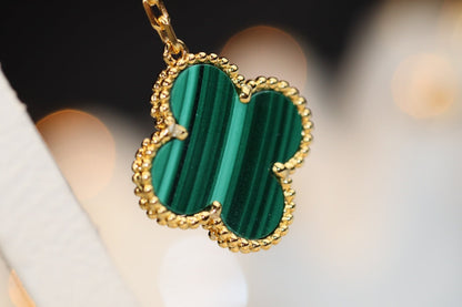 [⭐Glow]CLOVER EARRINGS GOLD MALACHITE DIAMOND 3 MOTIF