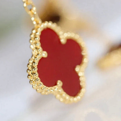 [⭐Glow]CLOVER  2 MOTIF  TIGER EYE CARNELIAN EARRINGS