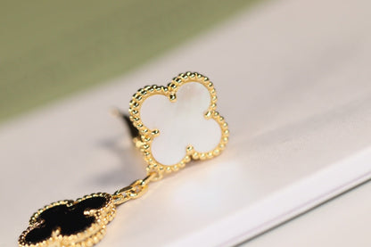 [⭐Glow]CLOVER EARRINGS GOLD ONYX MOP 3 MOTIF