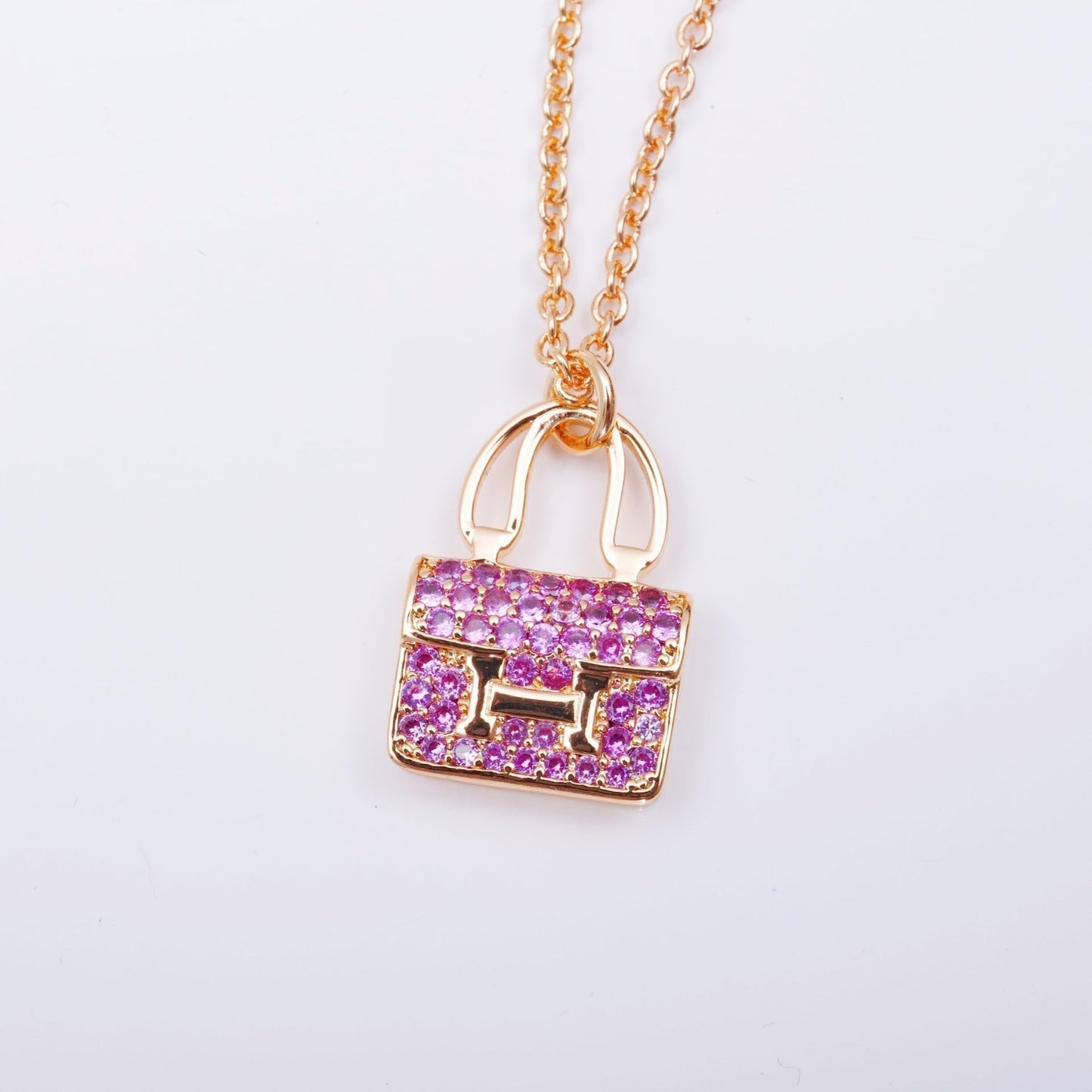 [⭐Glow]CONSTANCE PEDANT PURPLE DIAMOND NECKLACE