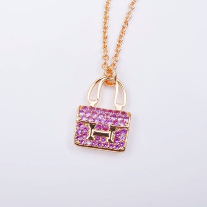 [⭐Glow]CONSTANCE PEDANT PURPLE DIAMOND NECKLACE