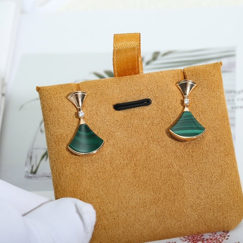 [⭐Glow]DREAM MALACHITE PINK GOLD EARRINGS