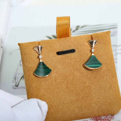 [⭐Glow]DREAM MALACHITE PINK GOLD EARRINGS