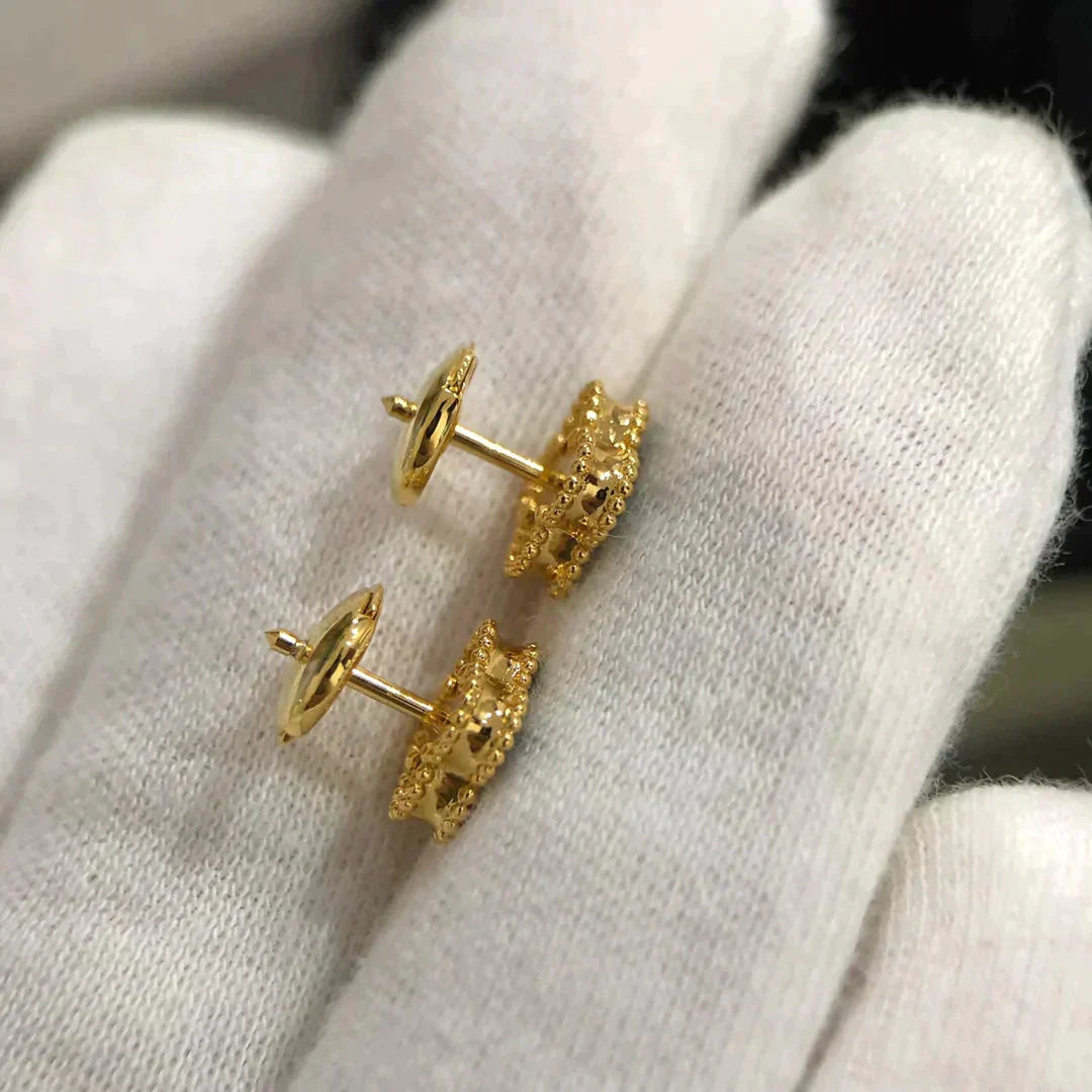 [⭐Glow]CLOVER MINI 9.5MM MALACHITE  EARRINGS