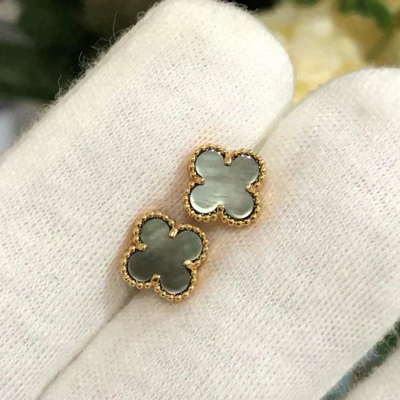 [⭐Glow]CLOVER MINI 9.5MM GRAY MOP EARRINGS