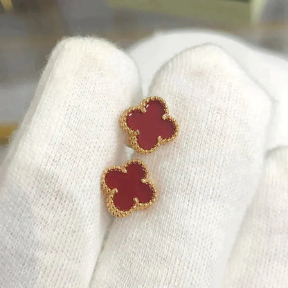 [⭐Glow]CLOVER MINI 9.5MM CARNELIAN EARRINGS
