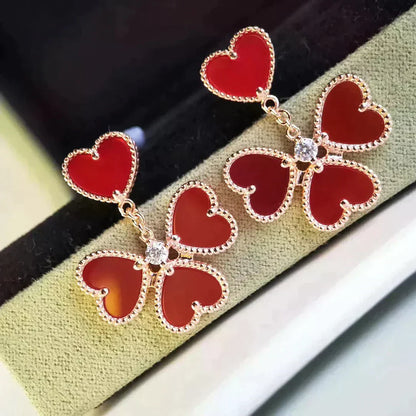 [⭐Glow]SWEET CLOVER CARNELIAN EARRINGS