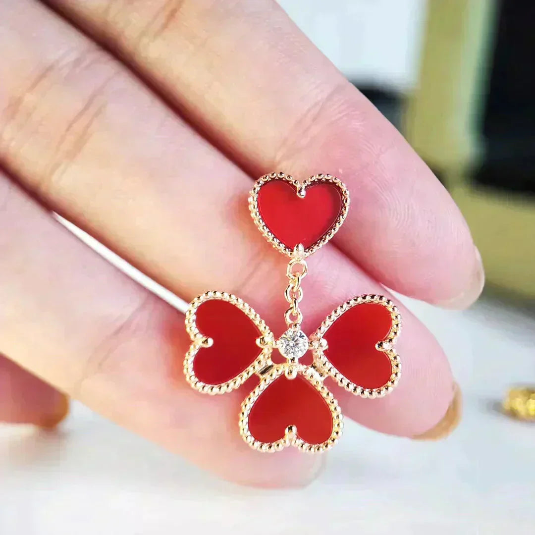 [⭐Glow]SWEET CLOVER CARNELIAN EARRINGS