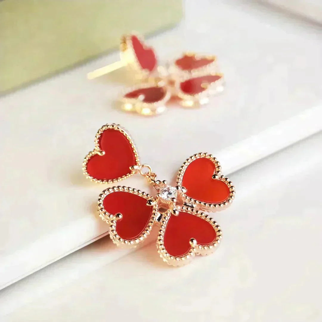 [⭐Glow]SWEET CLOVER CARNELIAN EARRINGS