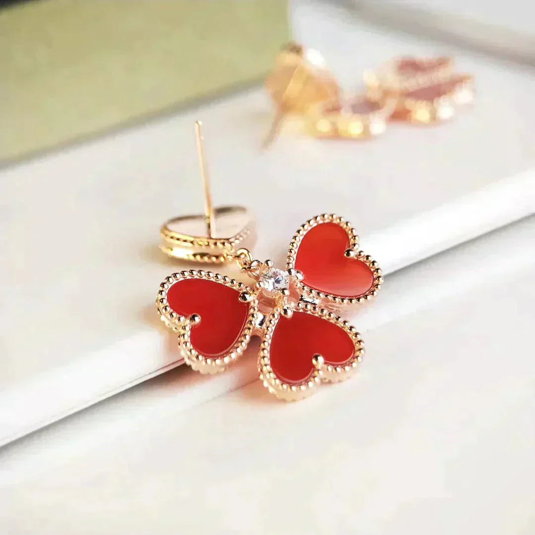 [⭐Glow]SWEET CLOVER CARNELIAN EARRINGS
