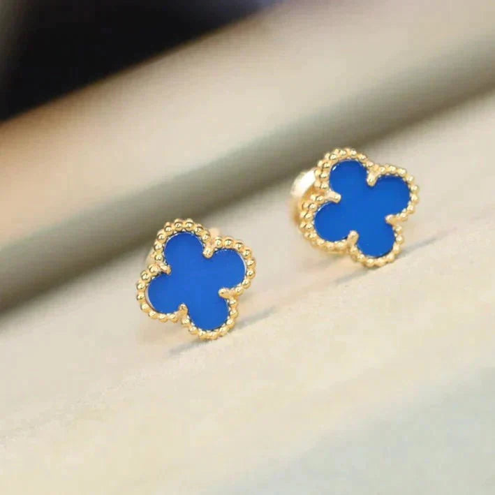 [⭐Glow]CLOVER MINI 9.5MM TURQUOISE EARRINGS