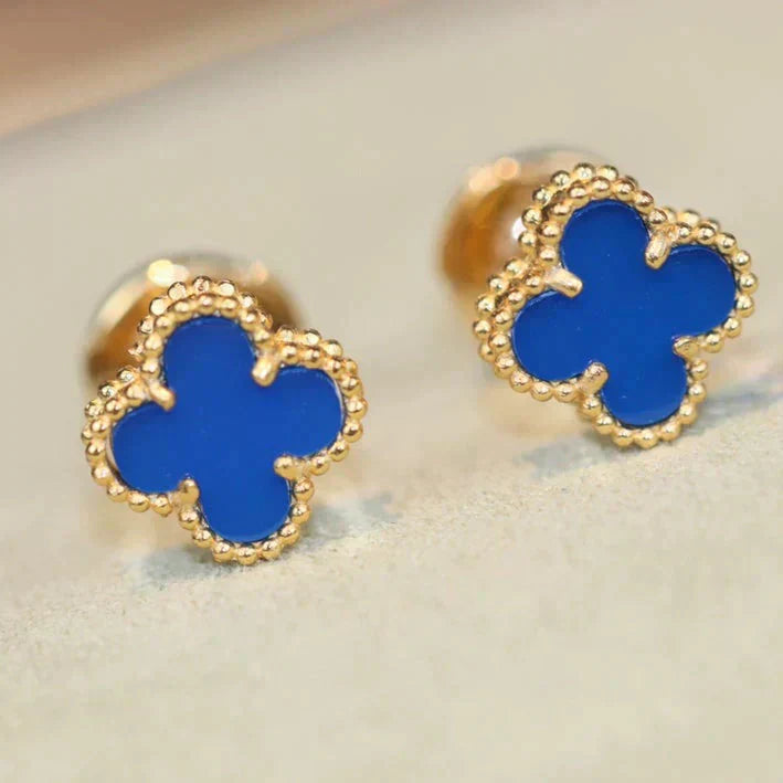 [⭐Glow]CLOVER MINI 9.5MM TURQUOISE EARRINGS