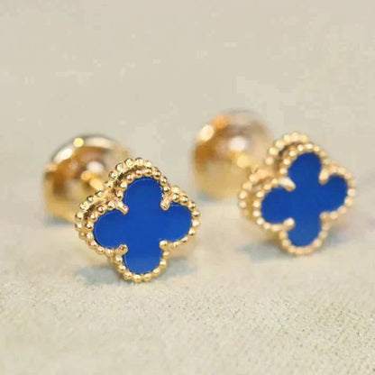 [⭐Glow]CLOVER MINI 9.5MM TURQUOISE EARRINGS