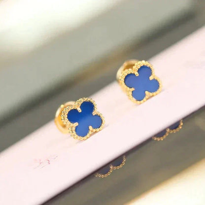 [⭐Glow]CLOVER MINI 9.5MM TURQUOISE EARRINGS