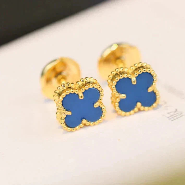[⭐Glow]CLOVER MINI 9.5MM TURQUOISE EARRINGS