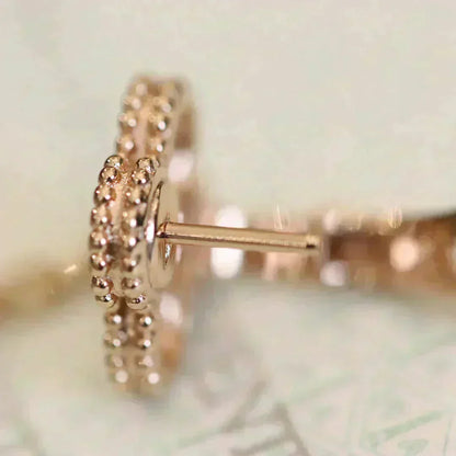 [⭐Glow]CLOVER MEDIUM 1 MOTIFS FUll DIAMOND EARRINGS