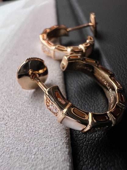 [⭐Glow]SERPENTI MOP PINK GOLD EARRINGS