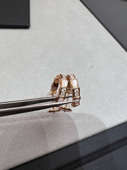 [⭐Glow]SERPENTI MOP PINK GOLD EARRINGS