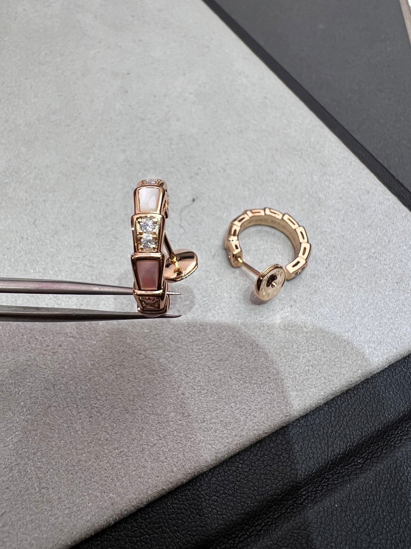 [⭐Glow]SERPENTI MOP PINK GOLD EARRINGS