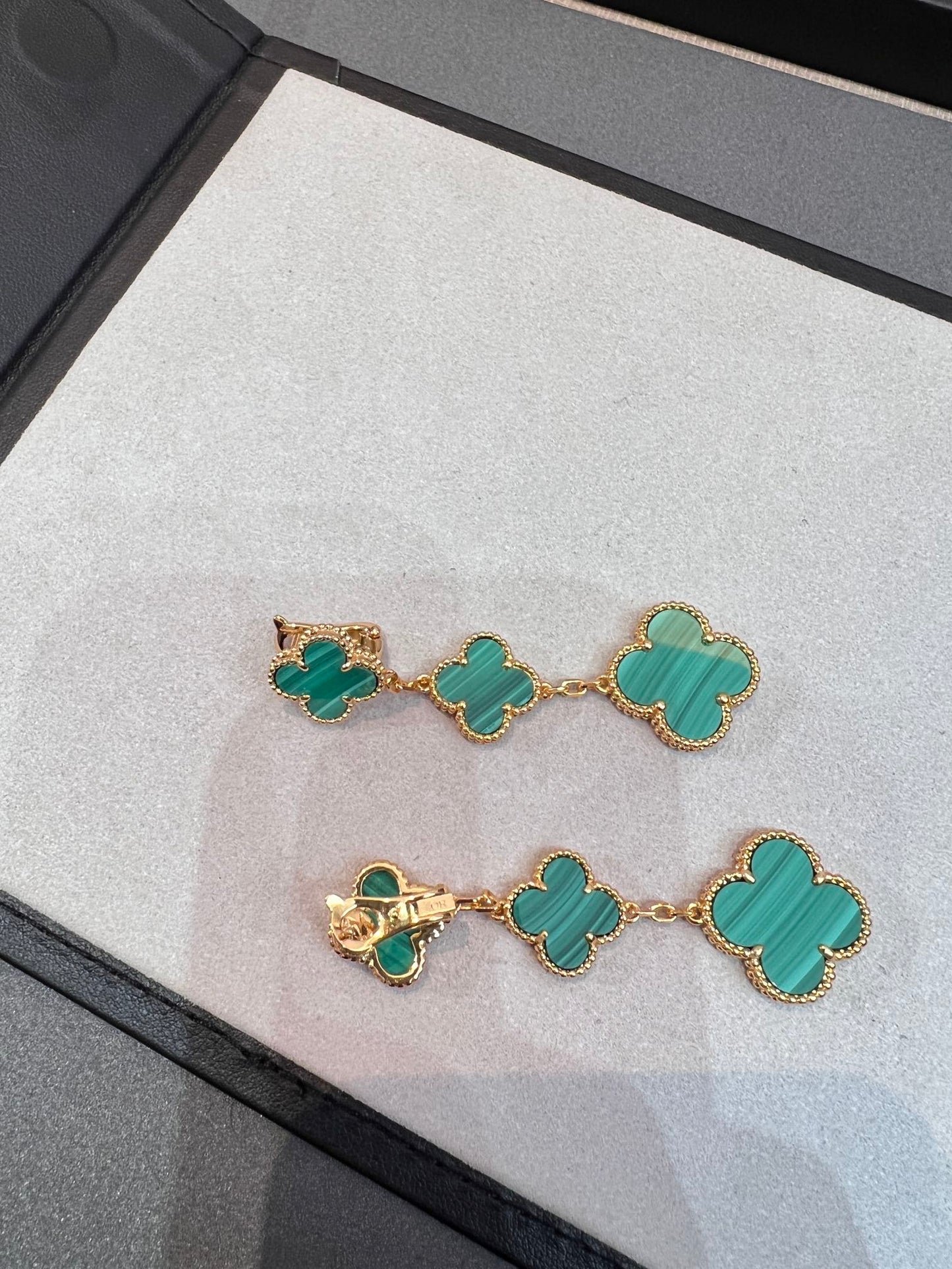 [⭐Glow]CLOVER MALACHITE 3 MOTIFS GOLD