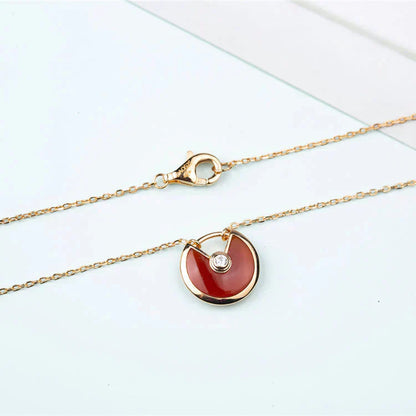[⭐Glow]AMULETTE GOLD CARNELIAN ONYX NECKLACE