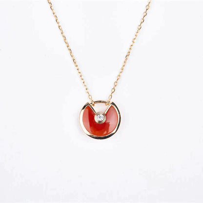 [⭐Glow]AMULETTE GOLD CARNELIAN ONYX NECKLACE