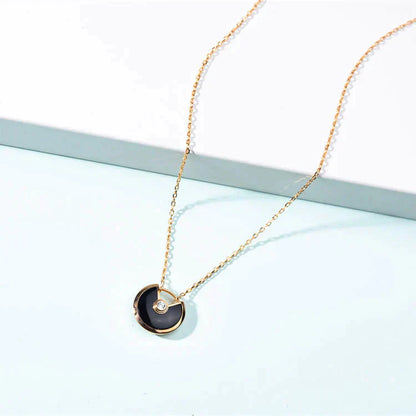 [⭐Glow]AMULETTE GOLD CARNELIAN ONYX NECKLACE