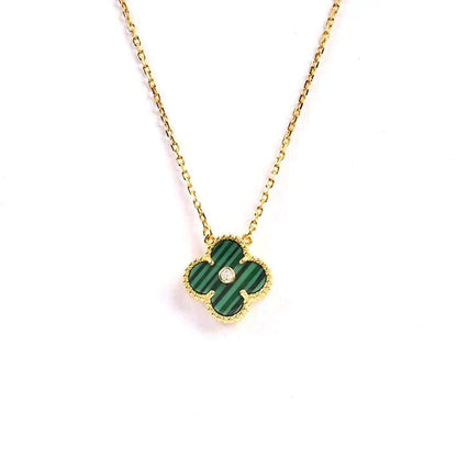 [⭐Glow]CLOVER 15MM DIAMOND TURQUOISE NECKLACE
