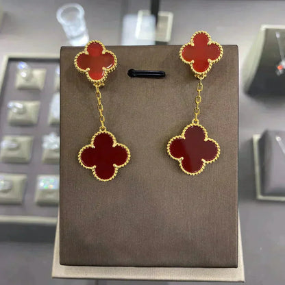 [⭐Glow]CLOVER 2 MOTIFS  EARRINGS (MULTIPLE CHOICESC