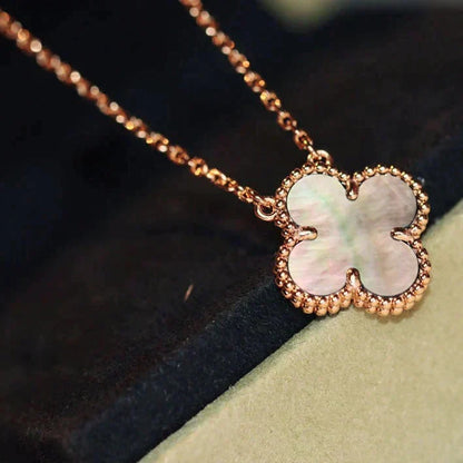 [⭐Glow]CLOVER 15MM  GRAY MOTHER OF PEARL NECKLACE