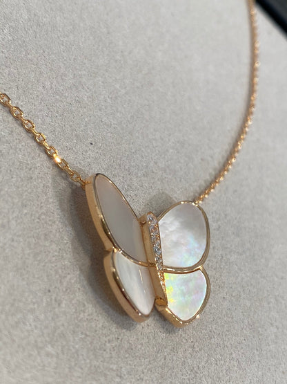[⭐Glow]BUTTERFLY GOLD MOP DIAMOND NECKLACE