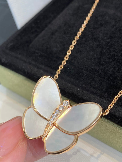 [⭐Glow]BUTTERFLY GOLD MOP DIAMOND NECKLACE