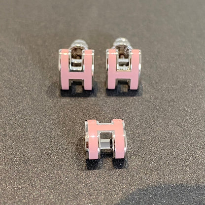 [⭐Glow]MINI POP H SILVER EARRINGS PINK