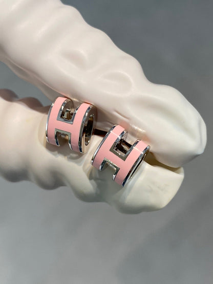 [⭐Glow]MINI POP H SILVER EARRINGS PINK