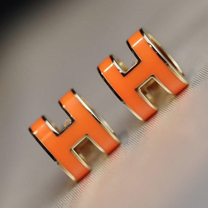 [⭐Glow]MINI POP H EARRINGS ORANGE