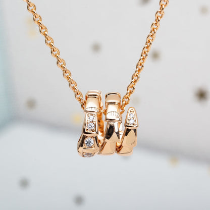 [⭐Glow]SERPENTI PINK GOLD NECKLACE DIAMOND