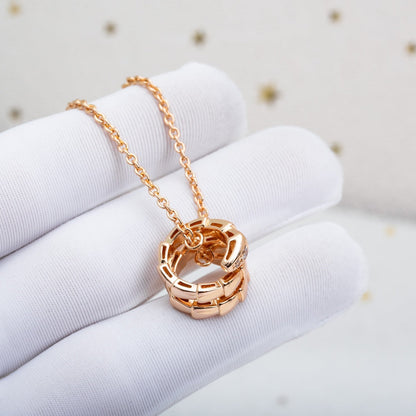 [⭐Glow]SERPENTI PINK GOLD NECKLACE DIAMOND