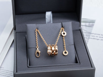 [⭐Glow]SERPENTI PINK GOLD NECKLACE DIAMOND