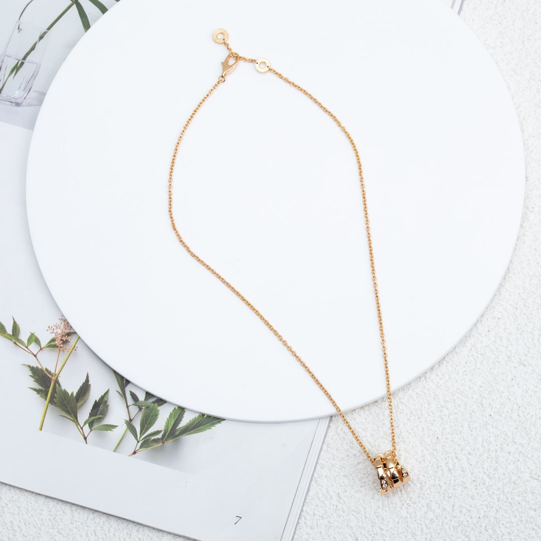 [⭐Glow]SERPENTI PINK GOLD NECKLACE DIAMOND