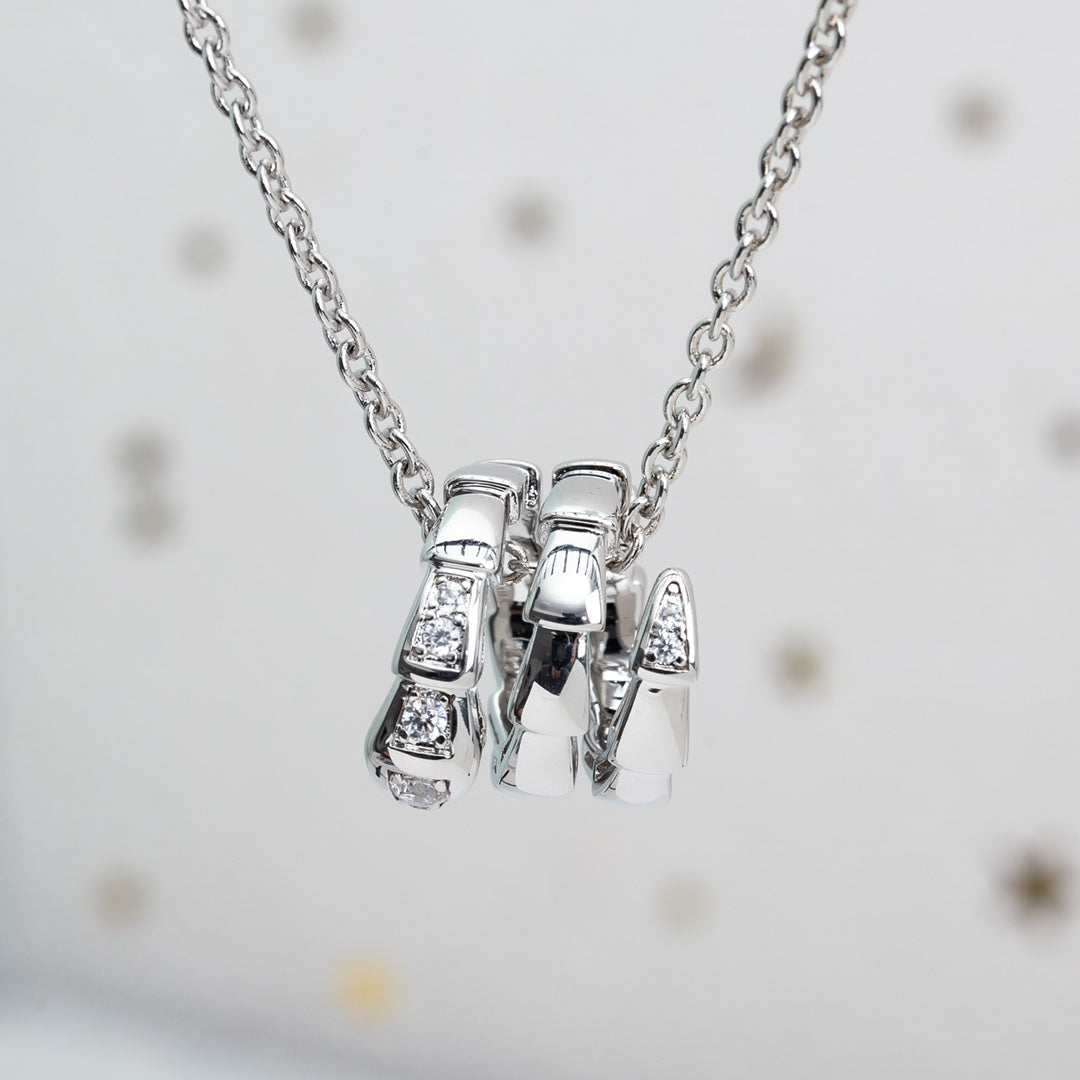 [⭐Glow]SERPENTI SILVER NECKLACE DIAMOND