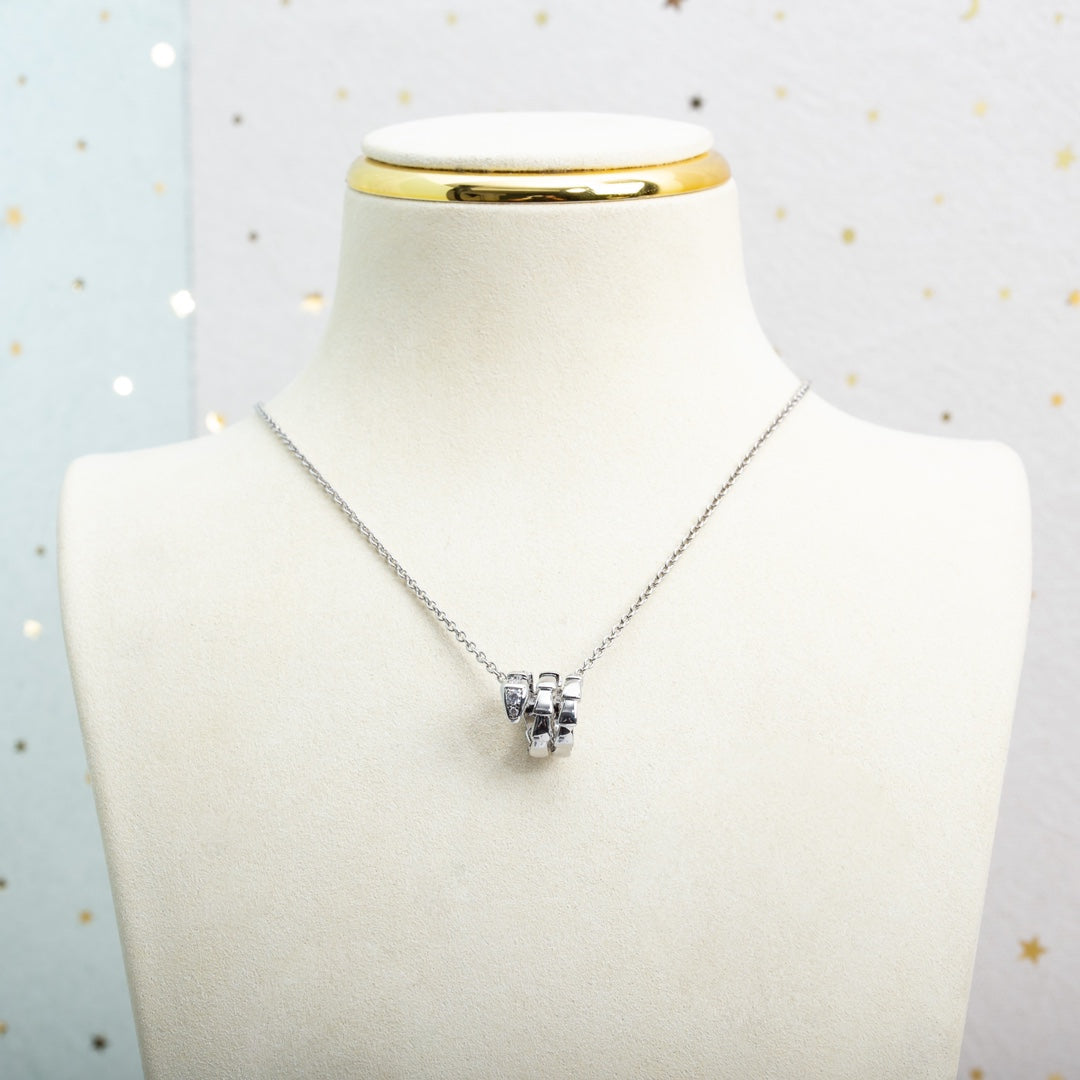 [⭐Glow]SERPENTI SILVER NECKLACE DIAMOND